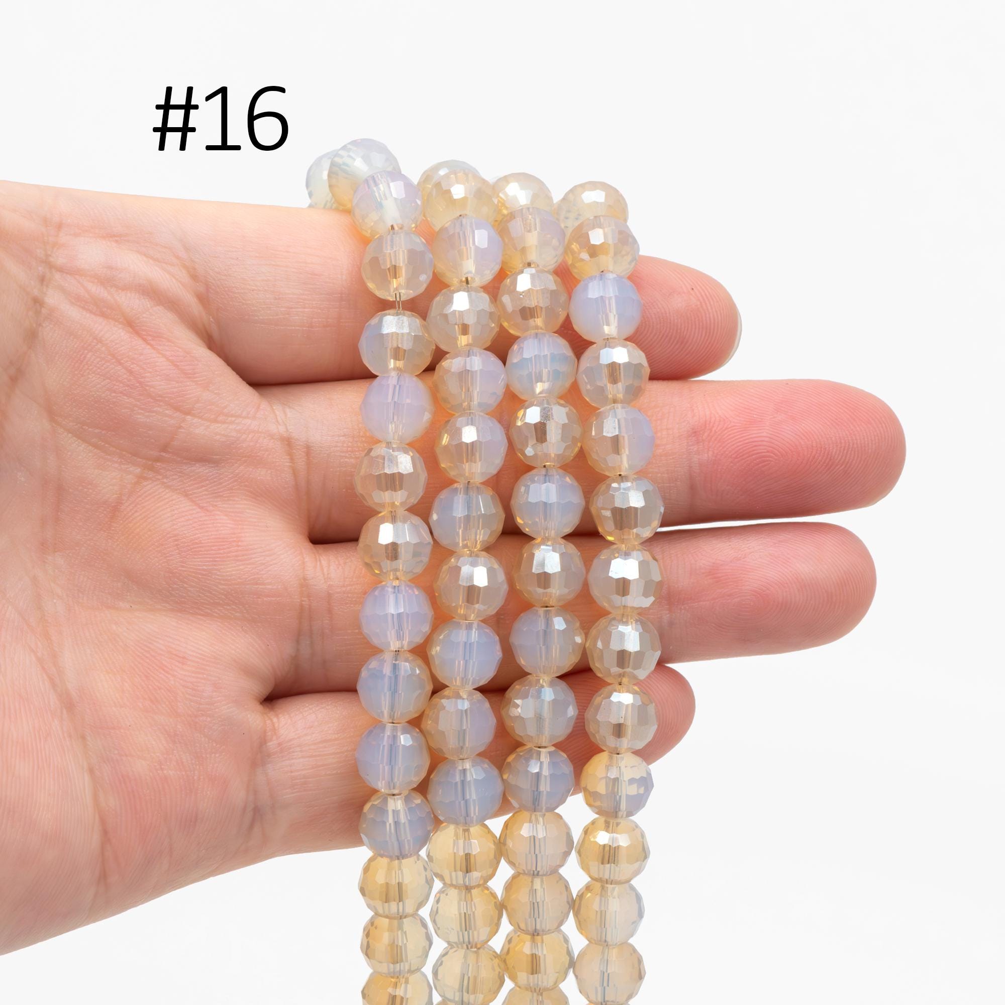 70pcs Round Faceted Crystal Glass Beads 8mm (96QZ-08)